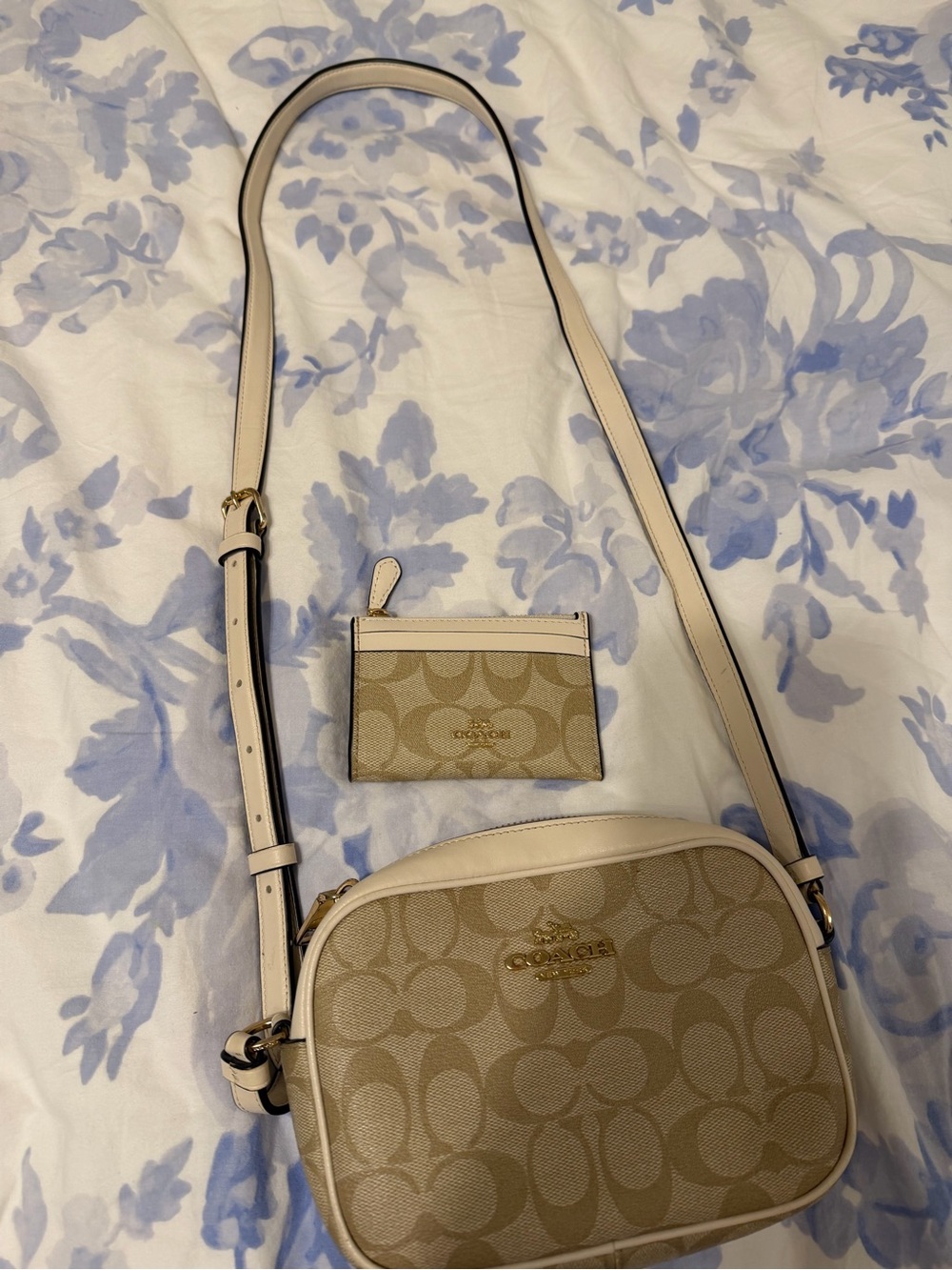 Coach Tan Signature Canvas Crossbody with Wallet